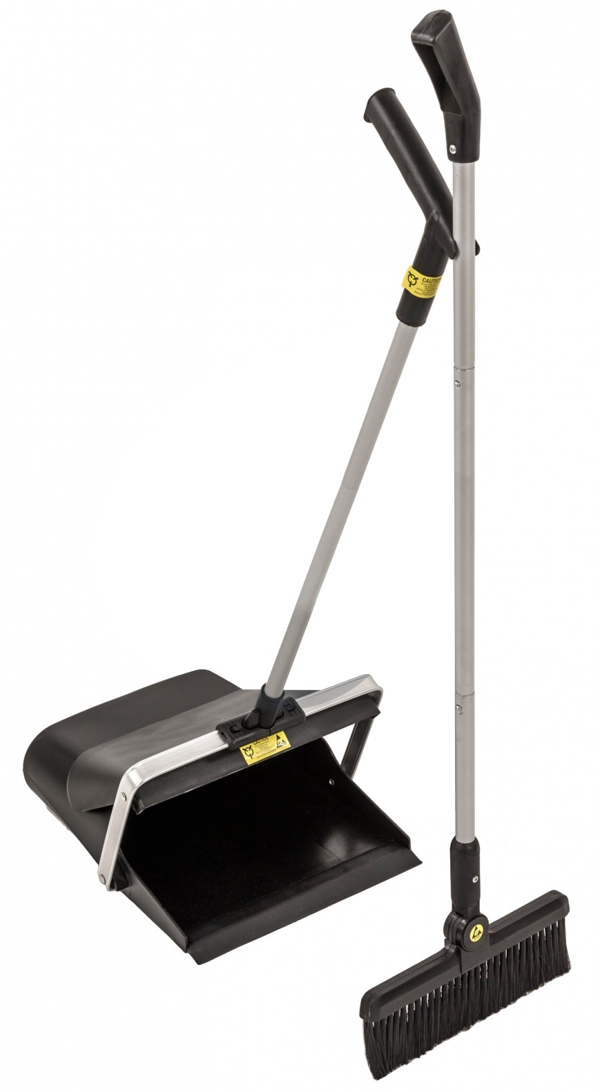 black esd broom set with long brush and dustpan bosch static control esd products aes